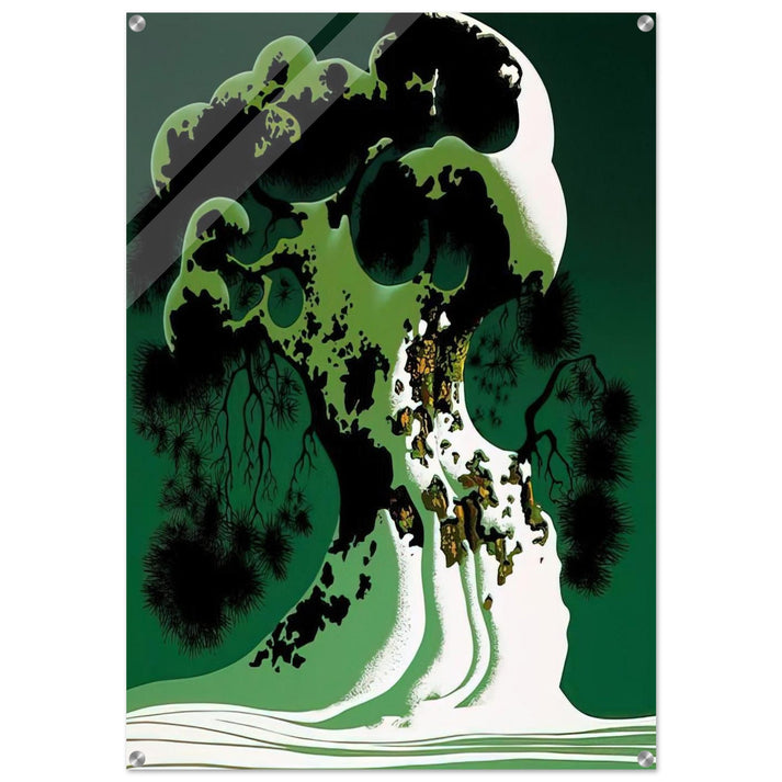 Snow Covered Bonsai - Eyvind Earle Acrylic Print - 70x100 cm / 28x40″ inches