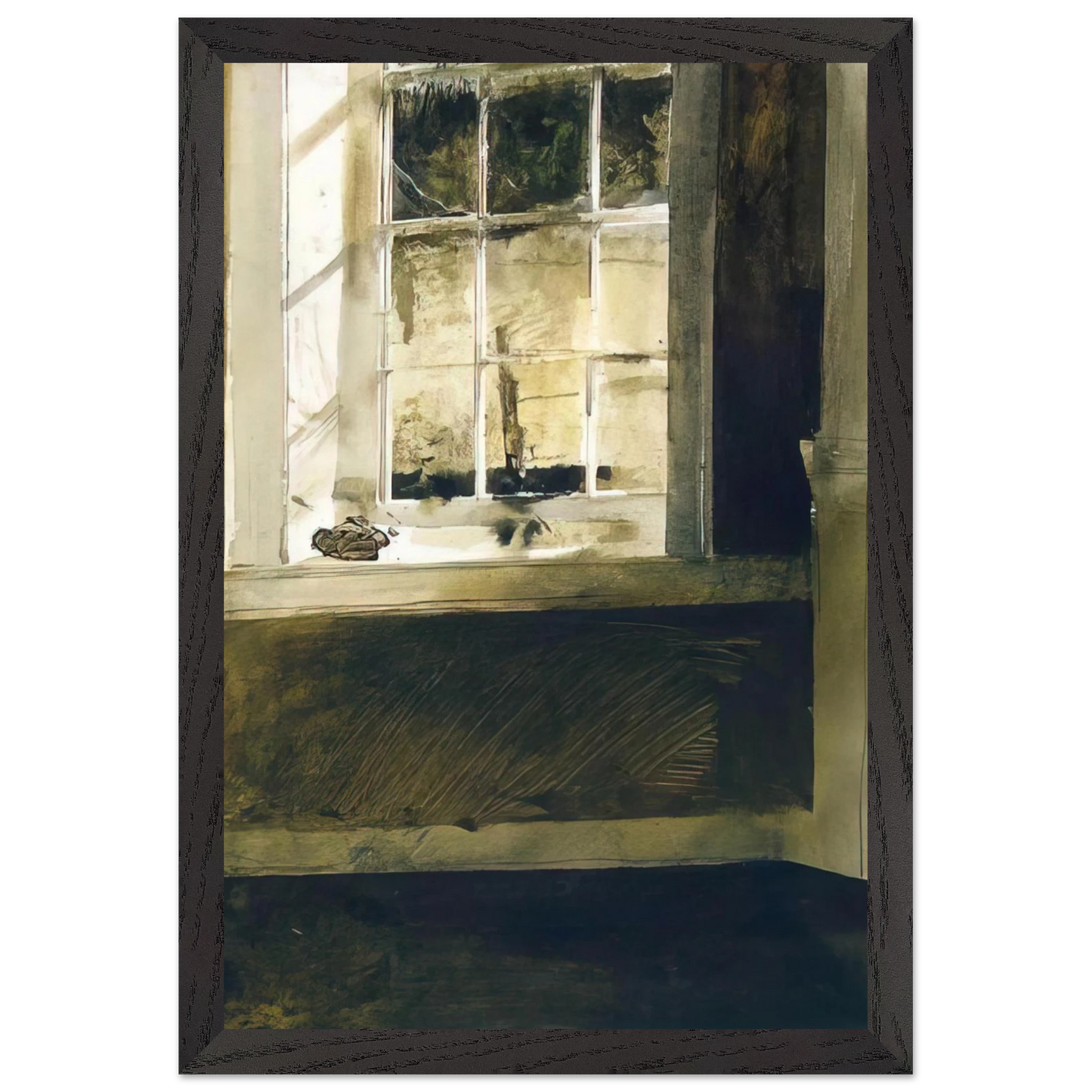 Andrew Wyeth - GROUNDHOG DAY 4 Wall Art - 21x29.7 cm / 8x12" - Premium Wooden Framed Poster With Fine Art Paper-canvas - Black frame