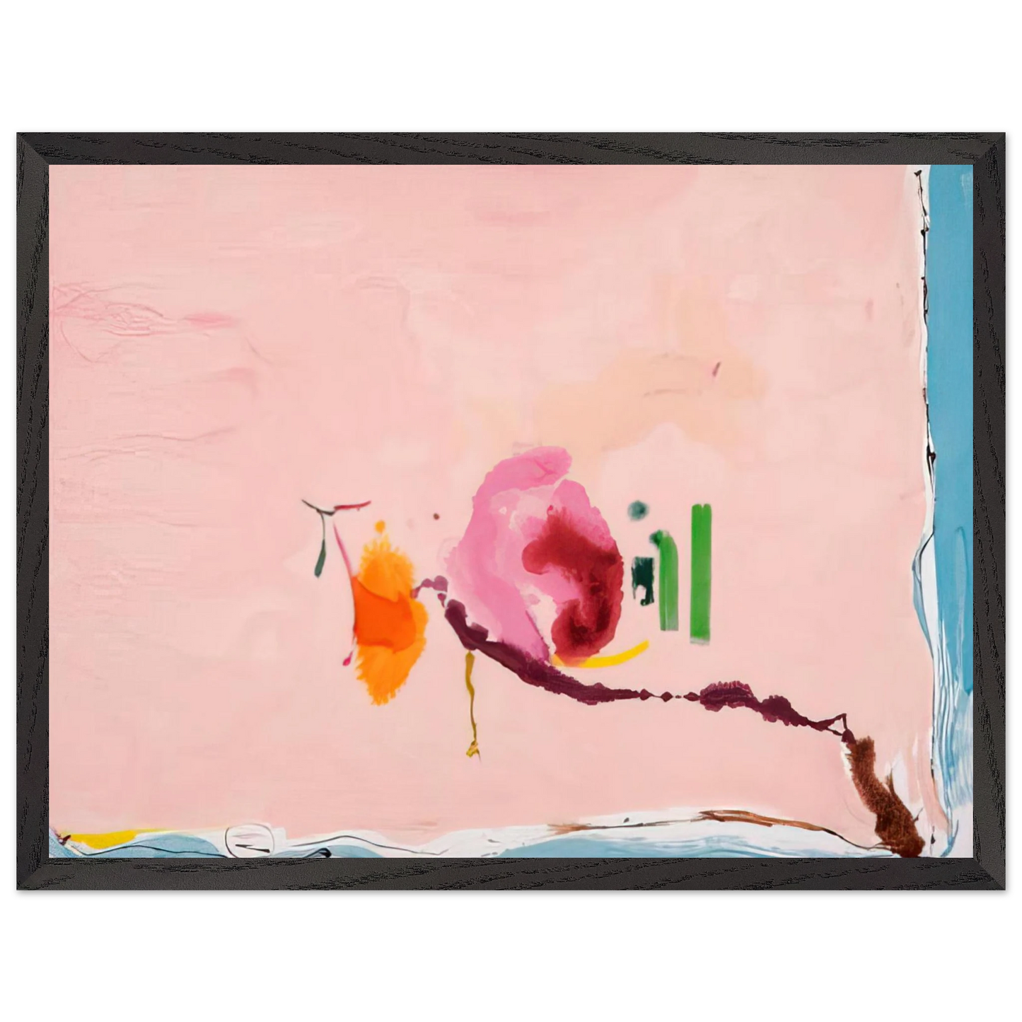 Helen Frankenthaler - Flirt - 1995 Wall art - A1 (59.4 x 84.1  cm) - Premium Wooden Framed Poster With Fine Art Paper - Black frame