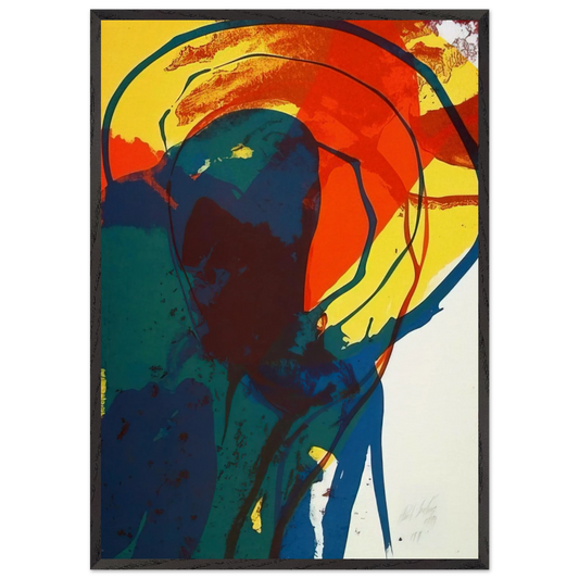 Untitled N12 - Paul Jenkins 70x100 cm / 28x40 inches Framed Art Print – Black Wooden Frame