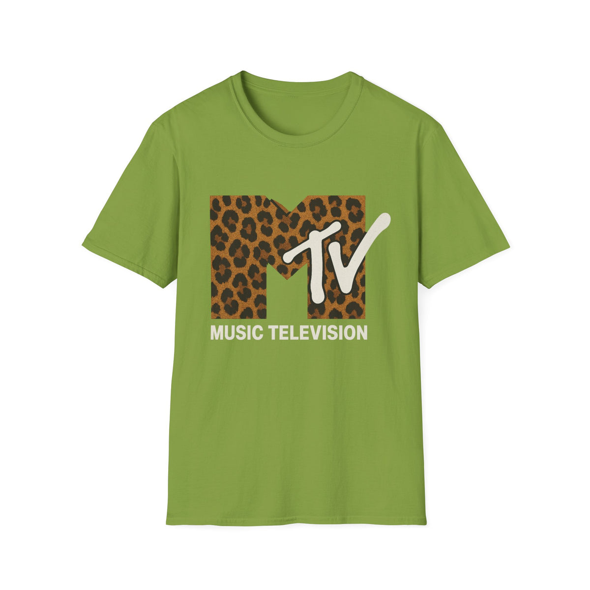 T-shirt graphique rétro MTV imprimé léopard vintage Télé musique Années 80 90 Tee-shirt de groupe unisexe Chemise rock imprimé animal