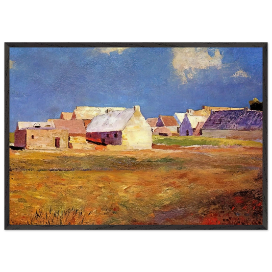 BRETON VILLAGE - Odilon Redon 70x100 cm / 28x40 inches Framed Art Print – Black Wooden Frame