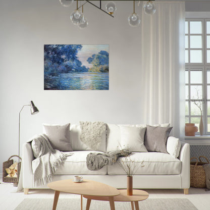 Morning on the Seine at Giverny 02 - claude monet Brushed Aluminum Print - 70x100 cm / 28x40 inches | claude monet Aluminum Print | claude monet Prints