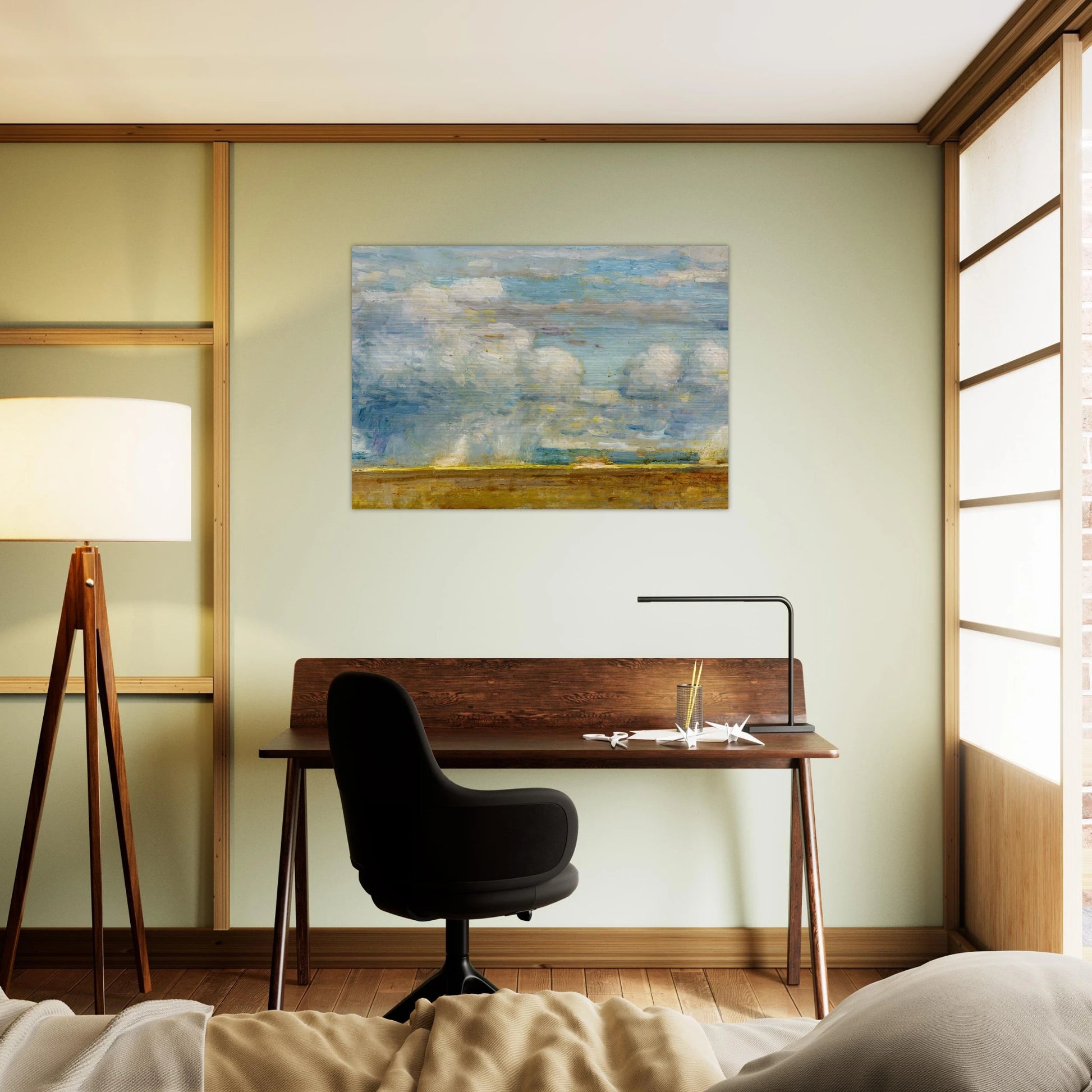 Clouds also known as Rain Clouds over Oregon Desert - Childe Hassam Brushed Aluminum Print - 70x100 cm / 28x40 inches | Childe Hassam Aluminum Print | Childe Hassam Prints