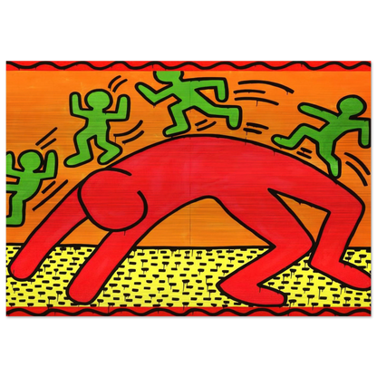 UNTITLED 1982 2 - Keith Haring Brushed Aluminum Print - 70x100 cm / 28x40 inches | Keith Haring Aluminum Print | Keith Haring Prints