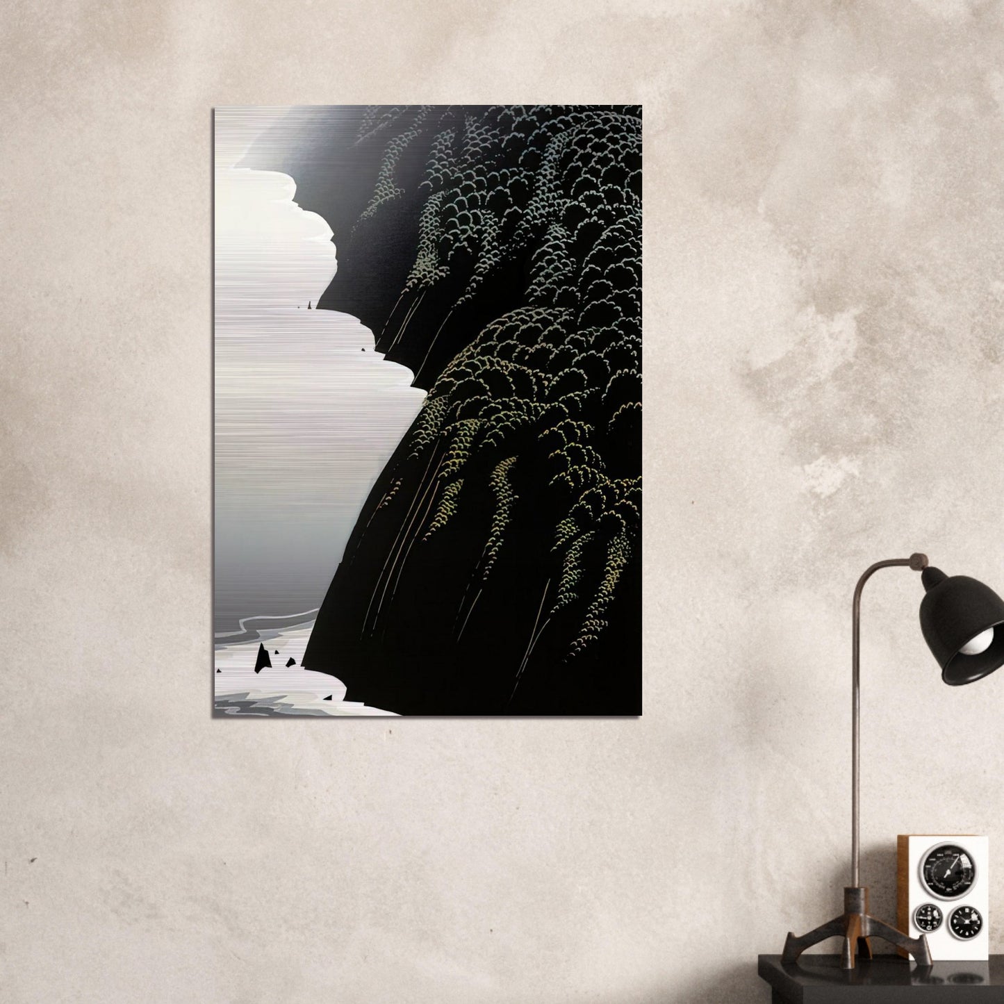 California Coast - Eyvind Earle Brushed Aluminum Print - 70x100 cm / 28x40 inches | Eyvind Earle Aluminum Print | Eyvind Earle Prints