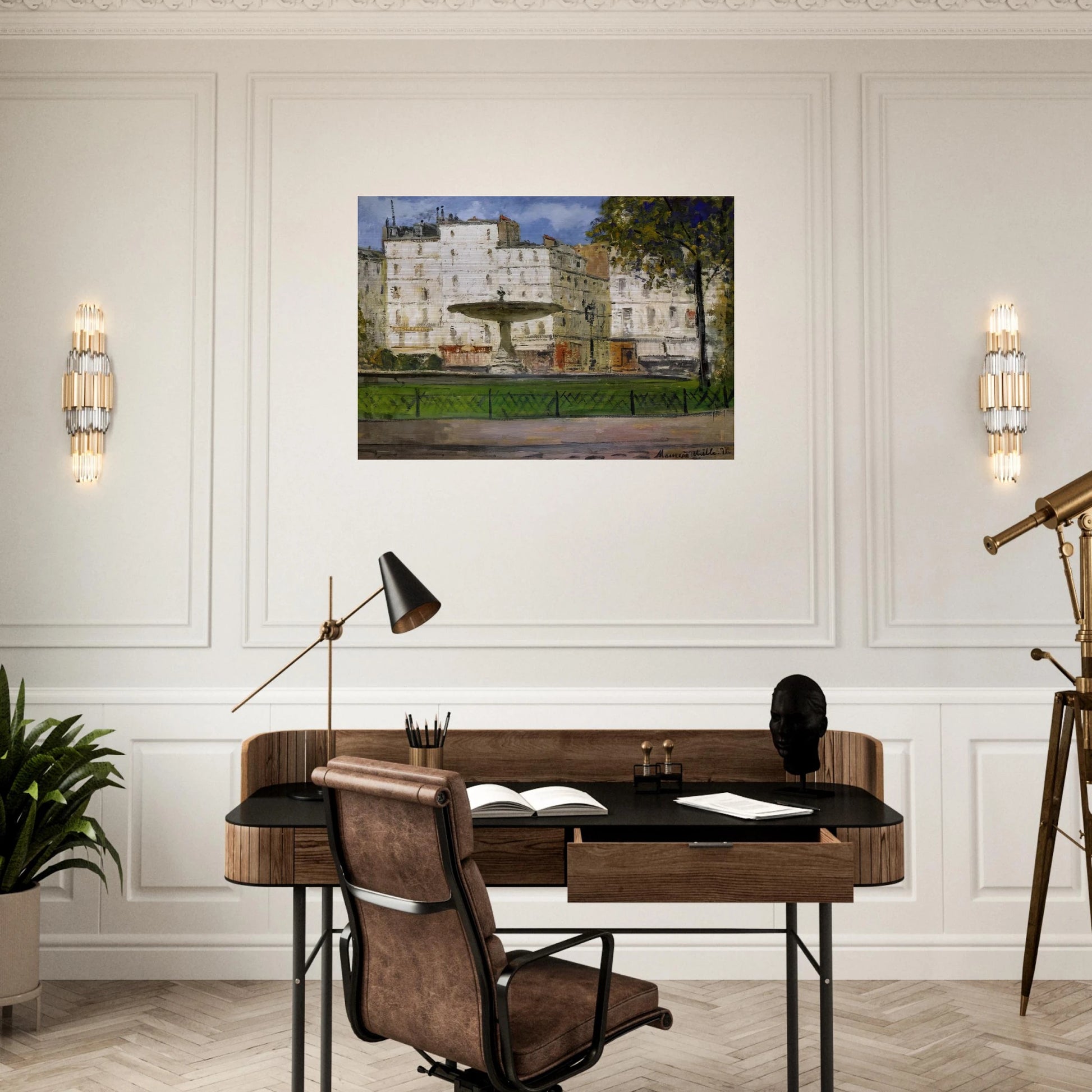 PLACE PIGALLE - Maurice Utrillo Brushed Aluminum Print - 70x100 cm / 28x40 inches | Maurice Utrillo Aluminum Print | Maurice Utrillo Prints