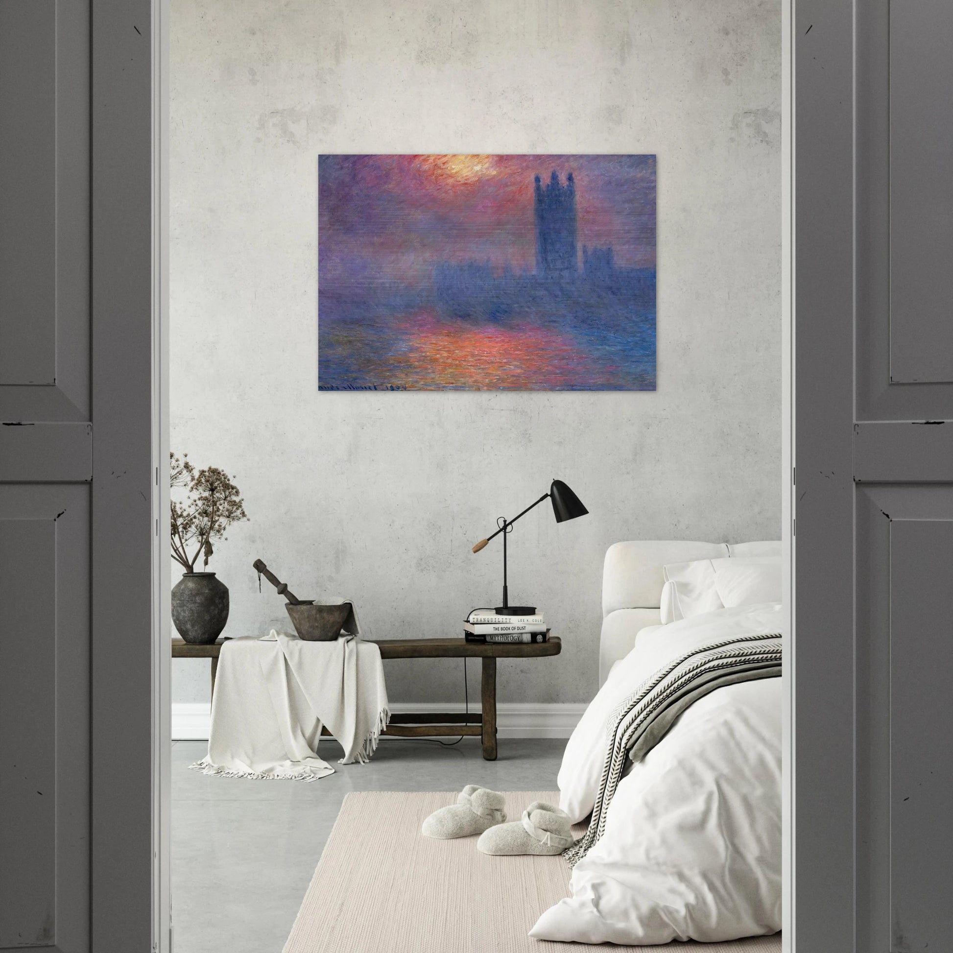 Houses of Parliament, London, Sun Breaking Through - claude monet Brushed Aluminum Print - 70x100 cm / 28x40 inches | claude monet Aluminum Print | claude monet Prints