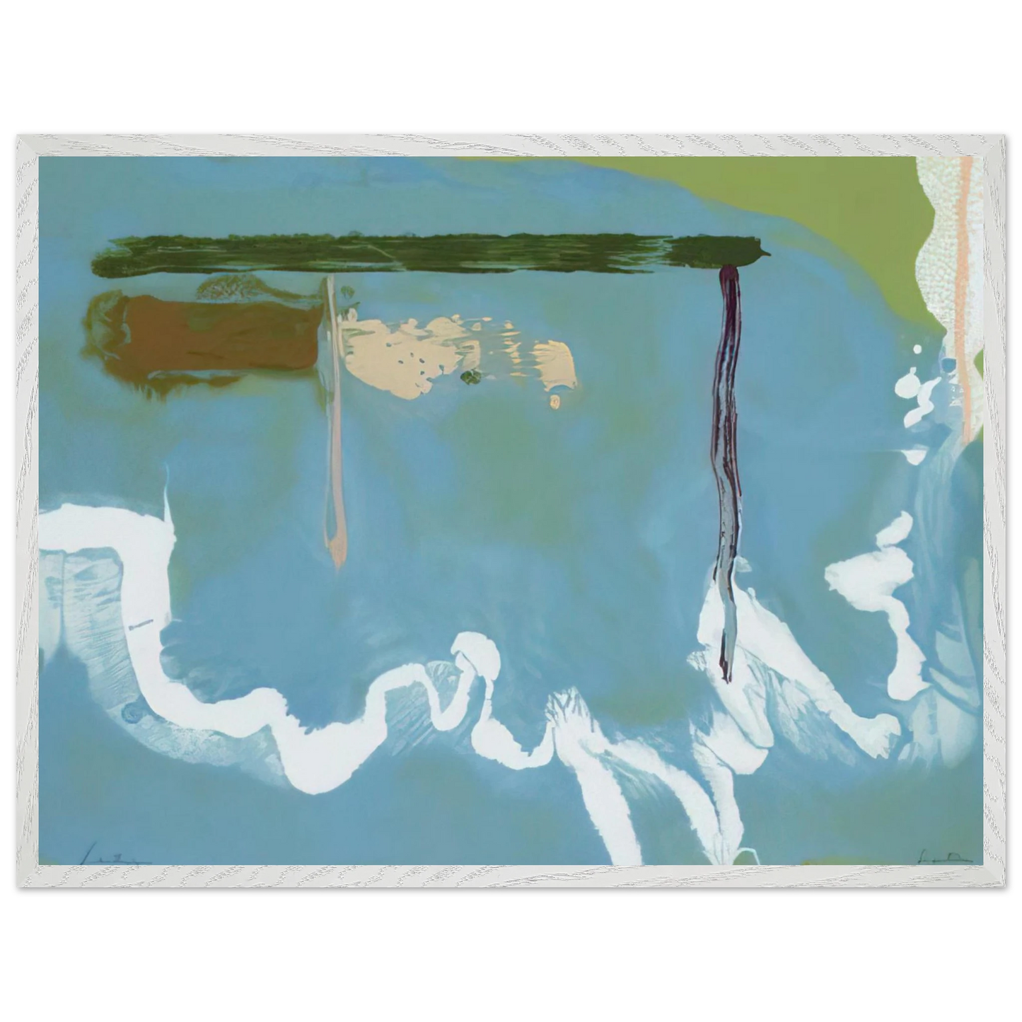 Helen Frankenthaler - Skywriting - 1997 Wall art - 27x35 cm / 11x14 inches - Premium Wooden Framed Poster With Fine Art Paper-canvas - Black frame