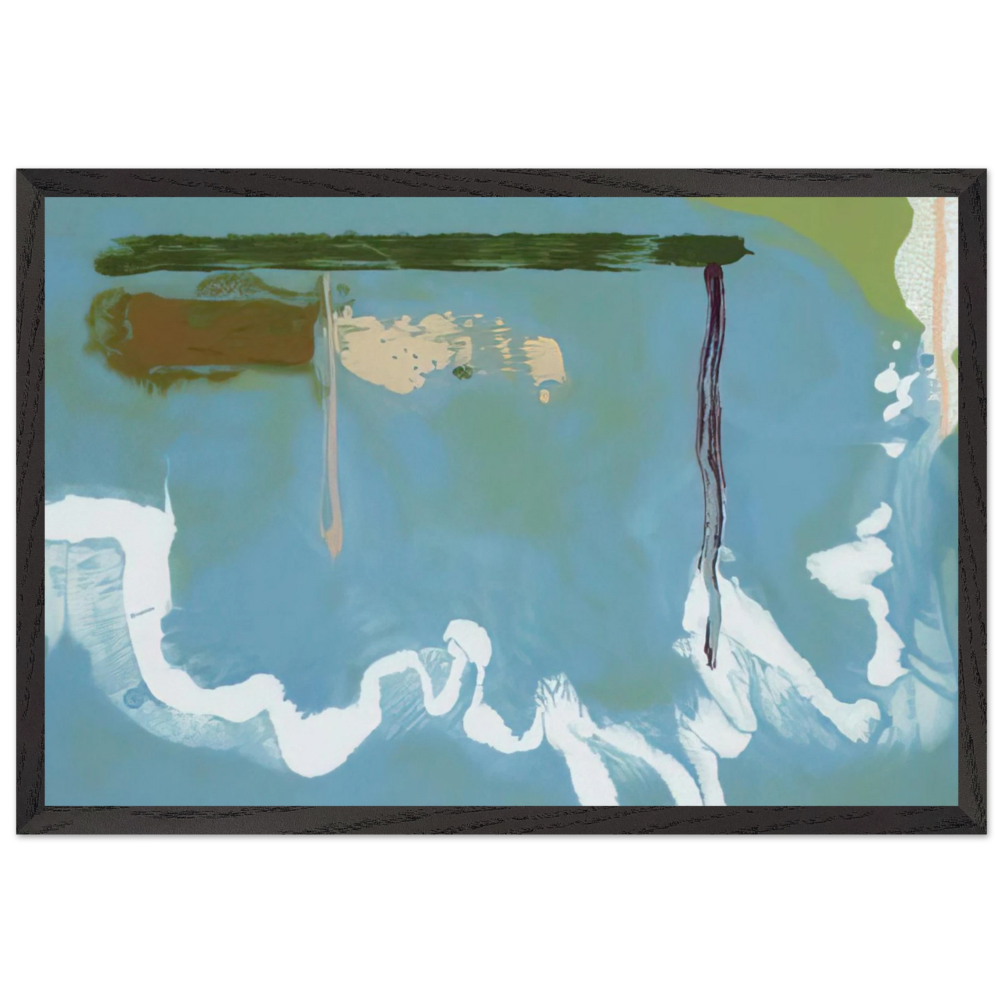 Helen Frankenthaler - Skywriting - 1997 Wall art - 27x35 cm / 11x14 inches - Premium Wooden Framed Poster With Fine Art Paper-canvas - Wood frame