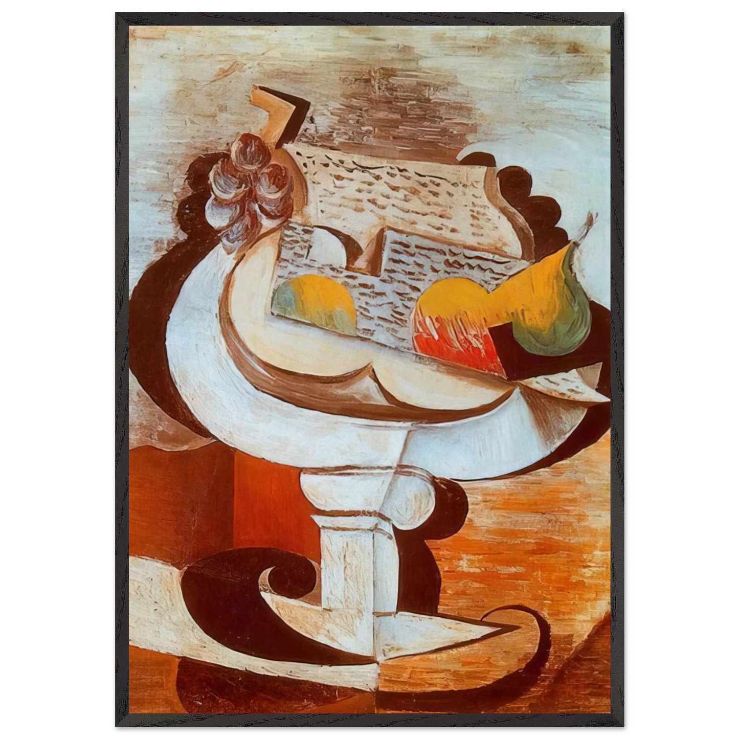 Fruit dish - Pablo Picasso 70x100 cm / 28x40 inches Framed Art Print – Black Wooden Frame