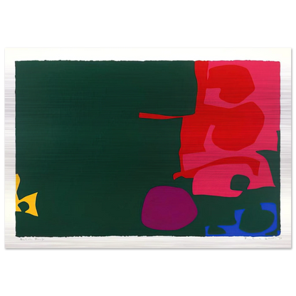 Interlocking Scarlet and Pink in Deep Green - 1970 - Patrick Heron Brushed Aluminum Print - 70x100 cm / 28x40 inches | Patrick Heron Aluminum Print | Patrick Heron Prints