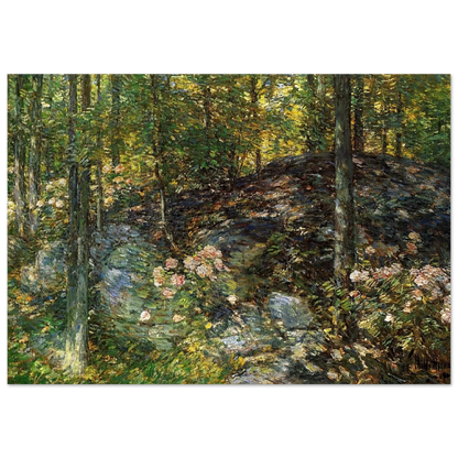 Laurel on the Ledges - Childe Hassam Brushed Aluminum Print - 70x100 cm / 28x40 inches | Childe Hassam Aluminum Print | Childe Hassam Prints