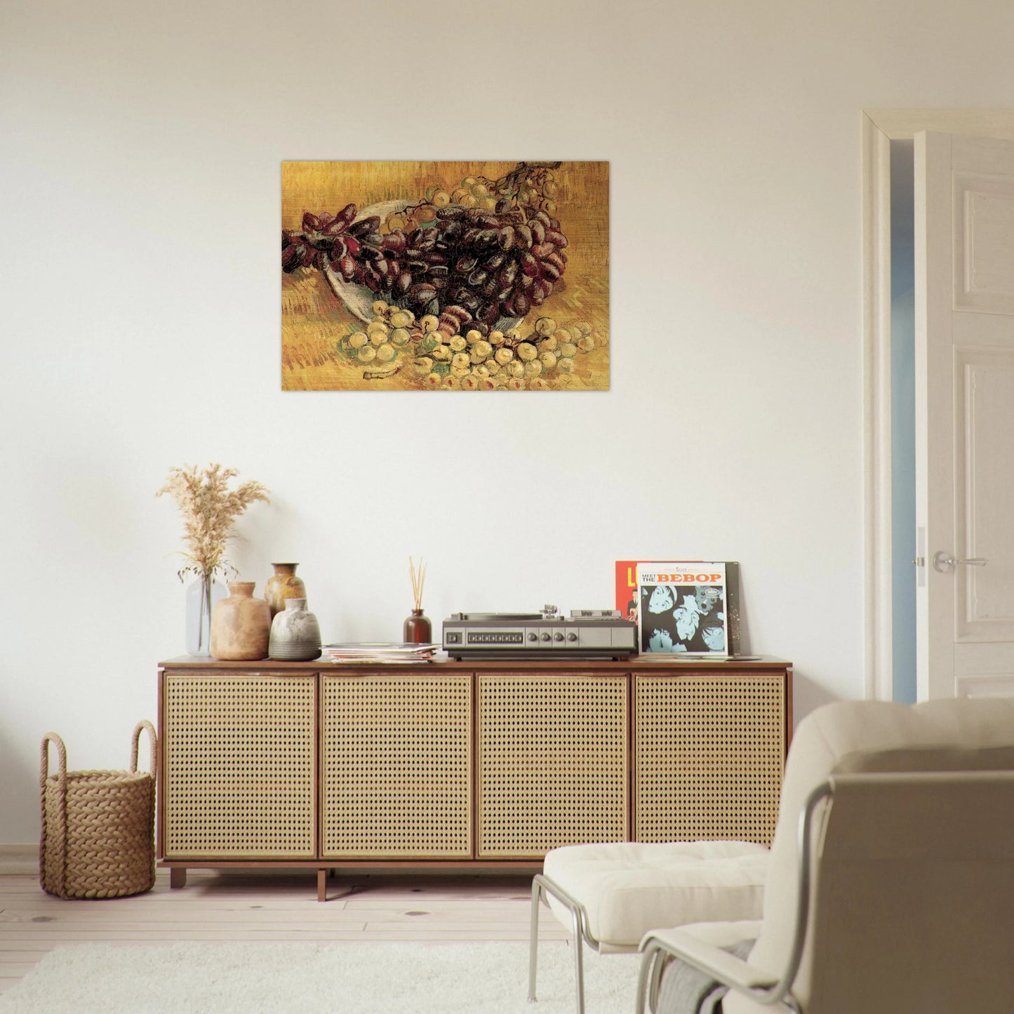 Still Life with Grapes - Vincent van Gogh Brushed Aluminum Print - 70x100 cm / 28x40 inches | Vincent van Gogh Aluminum Print | Vincent van Gogh Prints