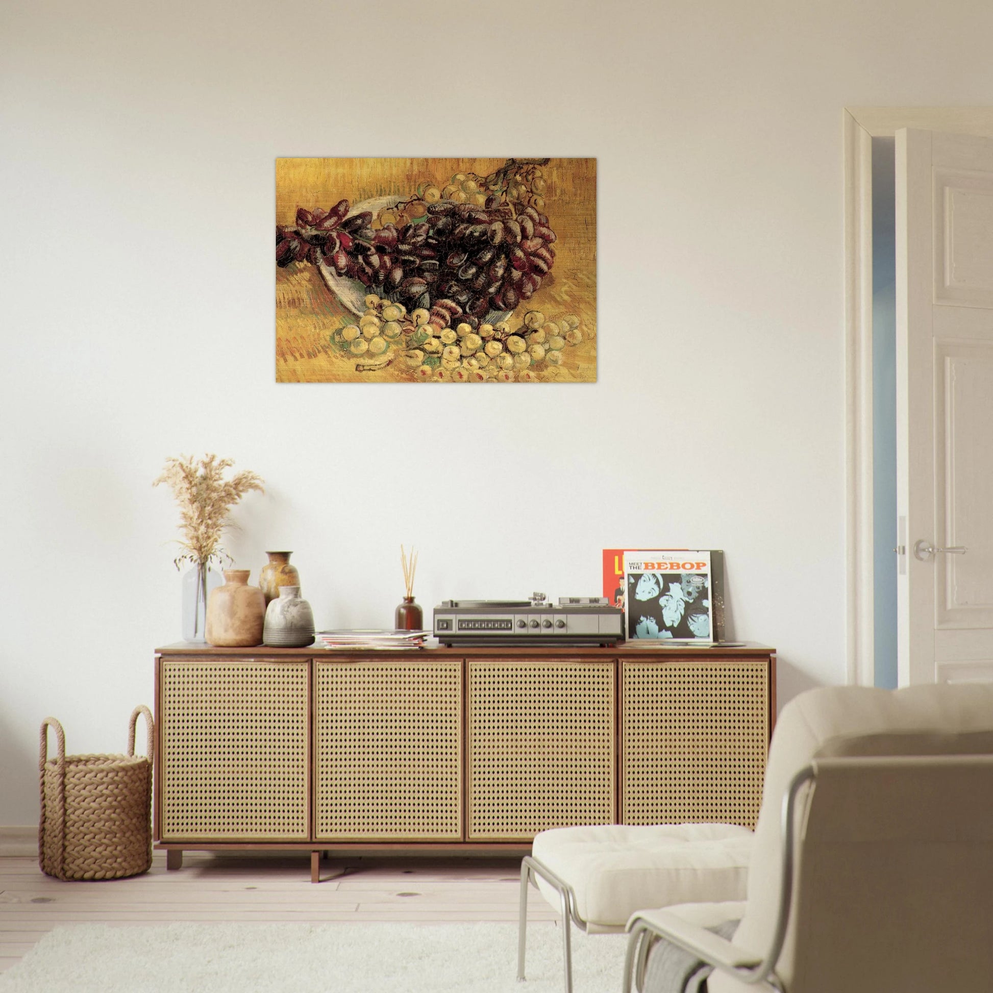Still Life with Grapes - Vincent van Gogh Brushed Aluminum Print - 70x100 cm / 28x40 inches | Vincent van Gogh Aluminum Print | Vincent van Gogh Prints