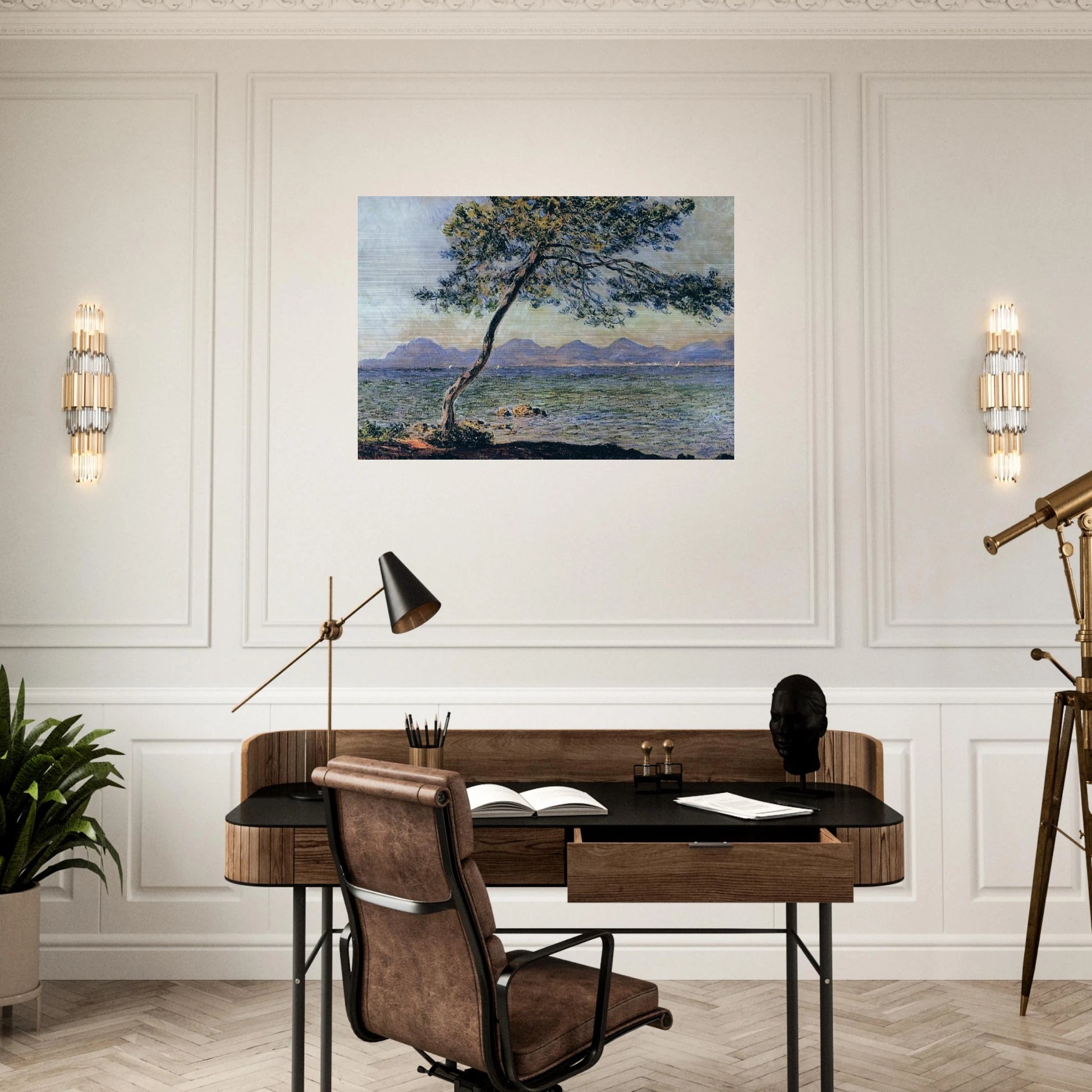 At Cap d'Antibes - claude monet Brushed Aluminum Print - 70x100 cm / 28x40 inches | claude monet Aluminum Print | claude monet Prints