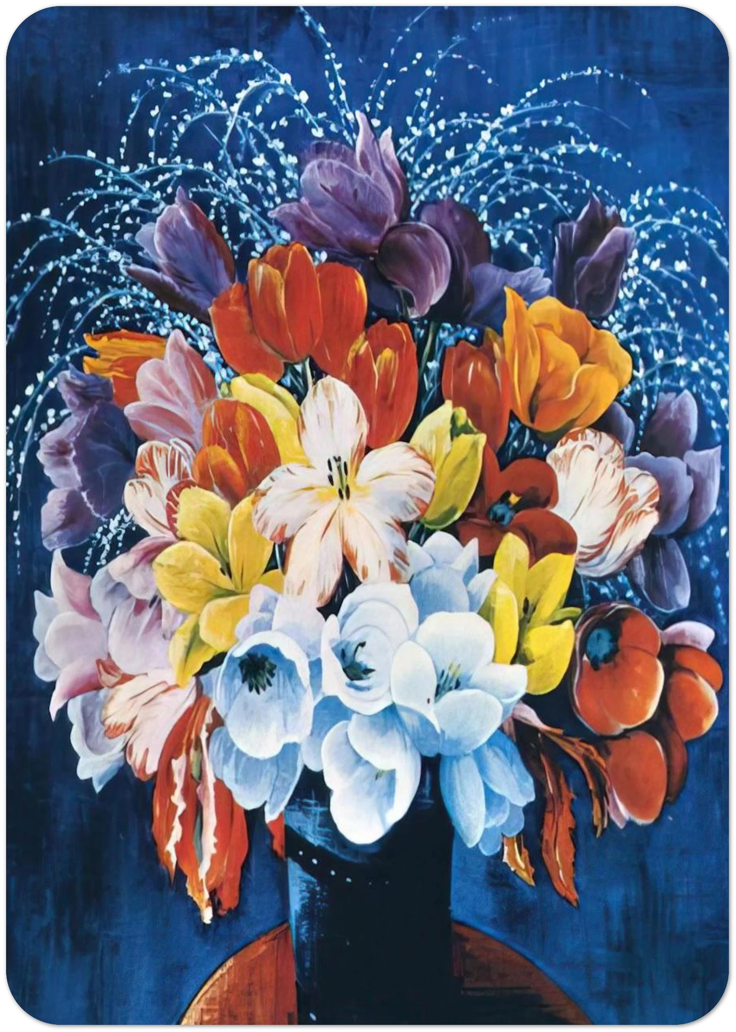 BOUQUET OF TULIPS By Moise Kisling Pack of 10 Post Cards | Moise Kisling Post Cards | A6 (10.5 x 14.8 cm) - 4.1 x 5.8 inches