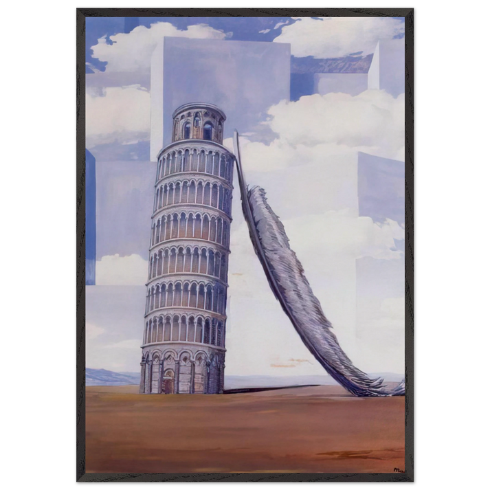 MEMORY OF A JOURNEY 1955 - Rene Magritte 70x100 cm / 28x40 inches Framed Art Print – Black Wooden Frame