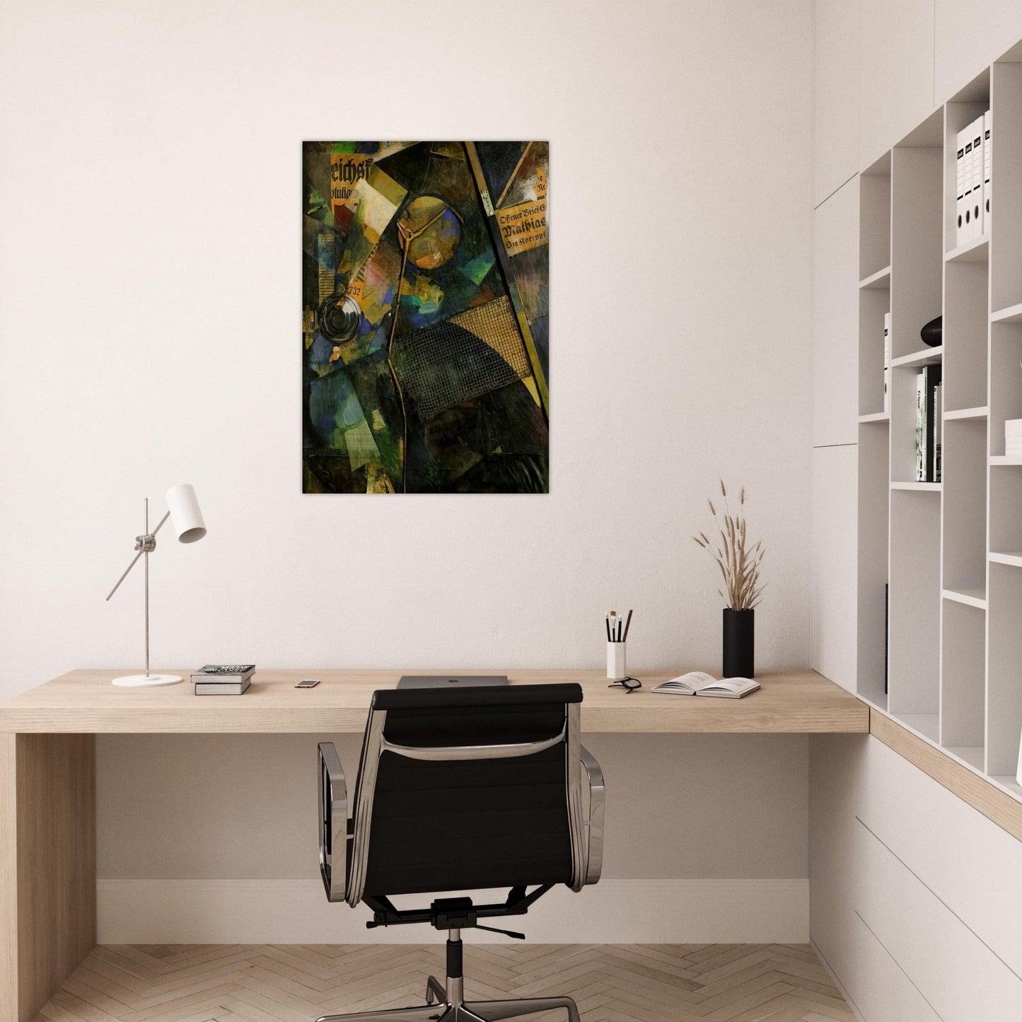 MERZ PICTURE 25A THE STAR PICTURE 1920 - Kurt Schwitters Brushed Aluminum Print - 70x100 cm / 28x40 inches | Kurt Schwitters Aluminum Print | Kurt Schwitters Prints