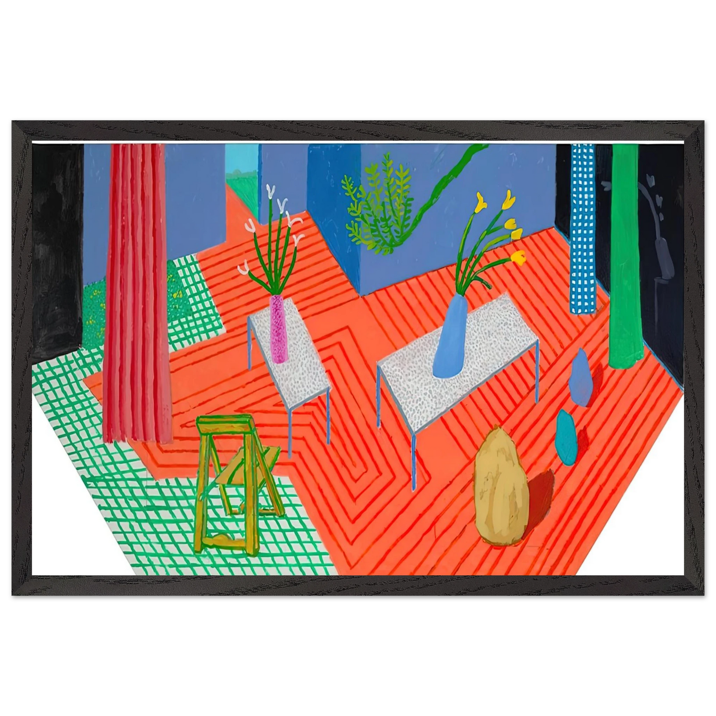 David Hockney - David Hockney Wall art - 21x29.7 cm / 8x12" - Premium Wooden Framed Poster With Fine Art Paper-canvas - Black frame