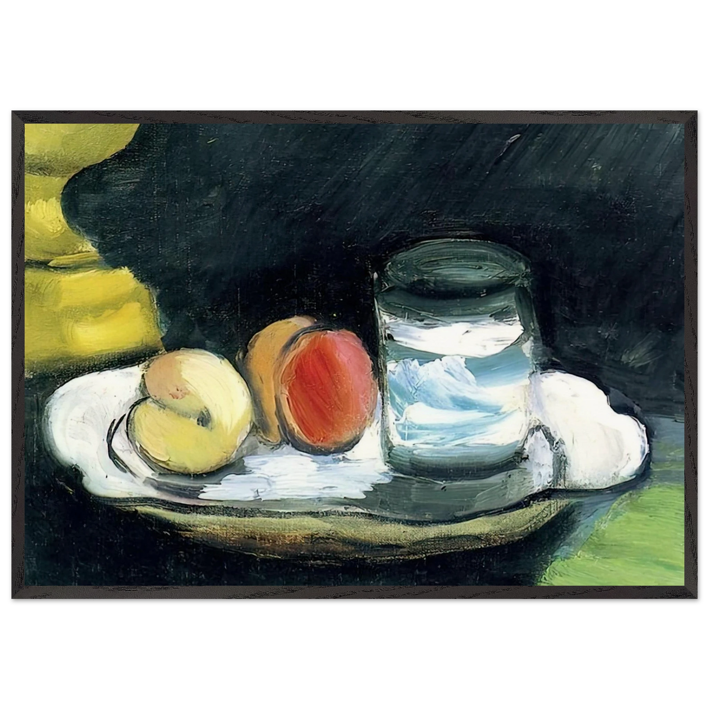 STILL LIFE PEACHES AND GLASS 1916 - Henri Matisse 70x100 cm / 28x40 inches Framed Art Print – Black Wooden Frame