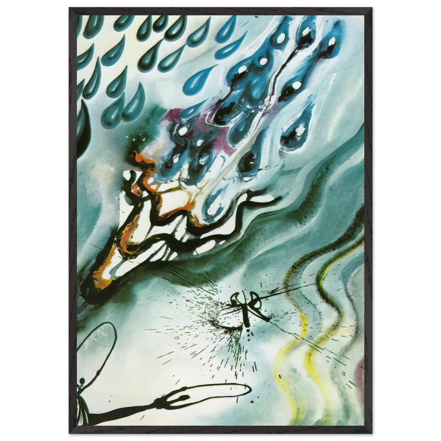 THE POOL OF TEARS - Salvador Dali 70x100 cm / 28x40 inches Framed Art Print – Black Wooden Frame
