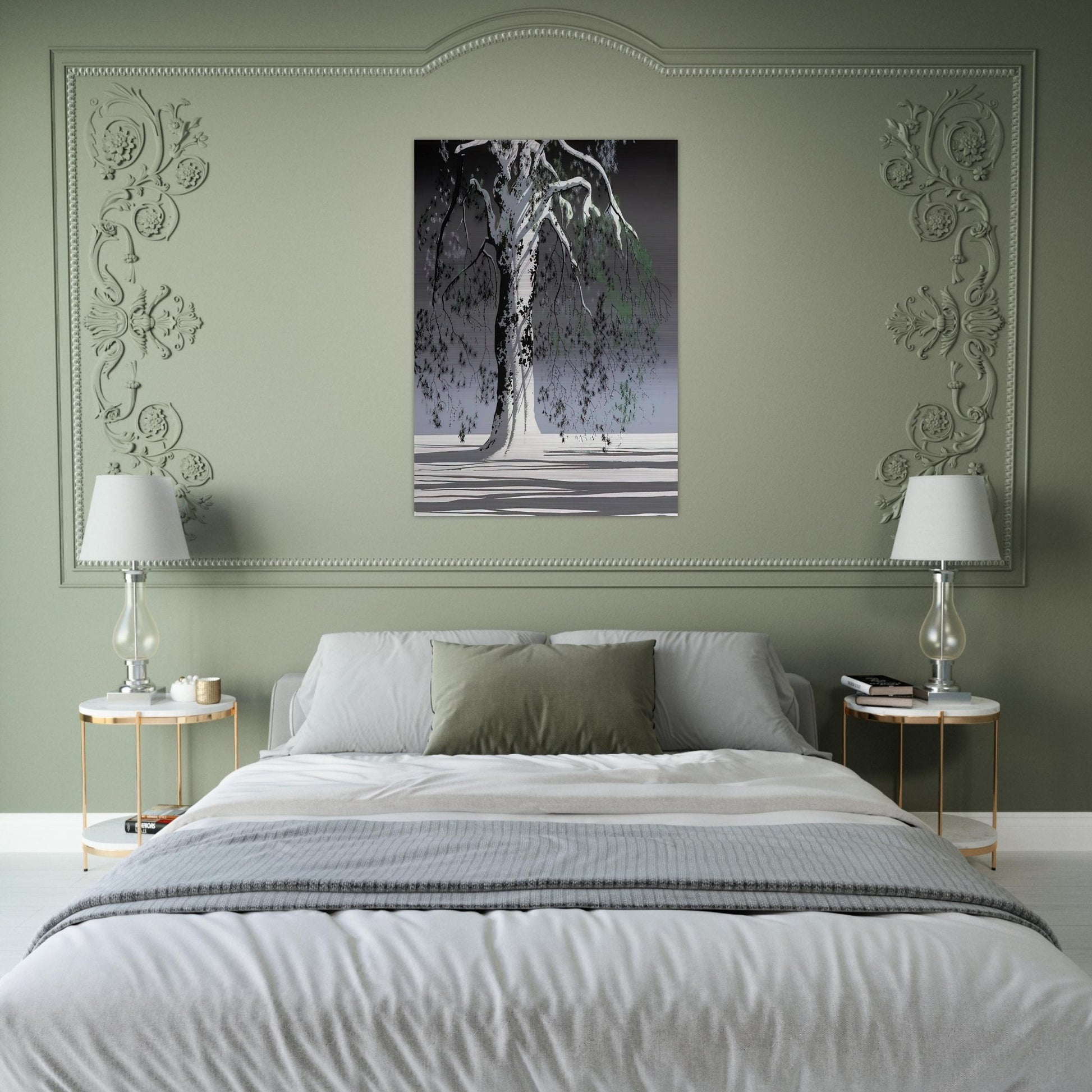 Fir Tree In Snow - Eyvind Earle Brushed Aluminum Print - 70x100 cm / 28x40 inches | Eyvind Earle Aluminum Print | Eyvind Earle Prints