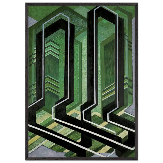 Diagonal Planes - Frantisek Kupka 70x100 cm / 28x40 inches Framed Art Print – Black Wooden Frame