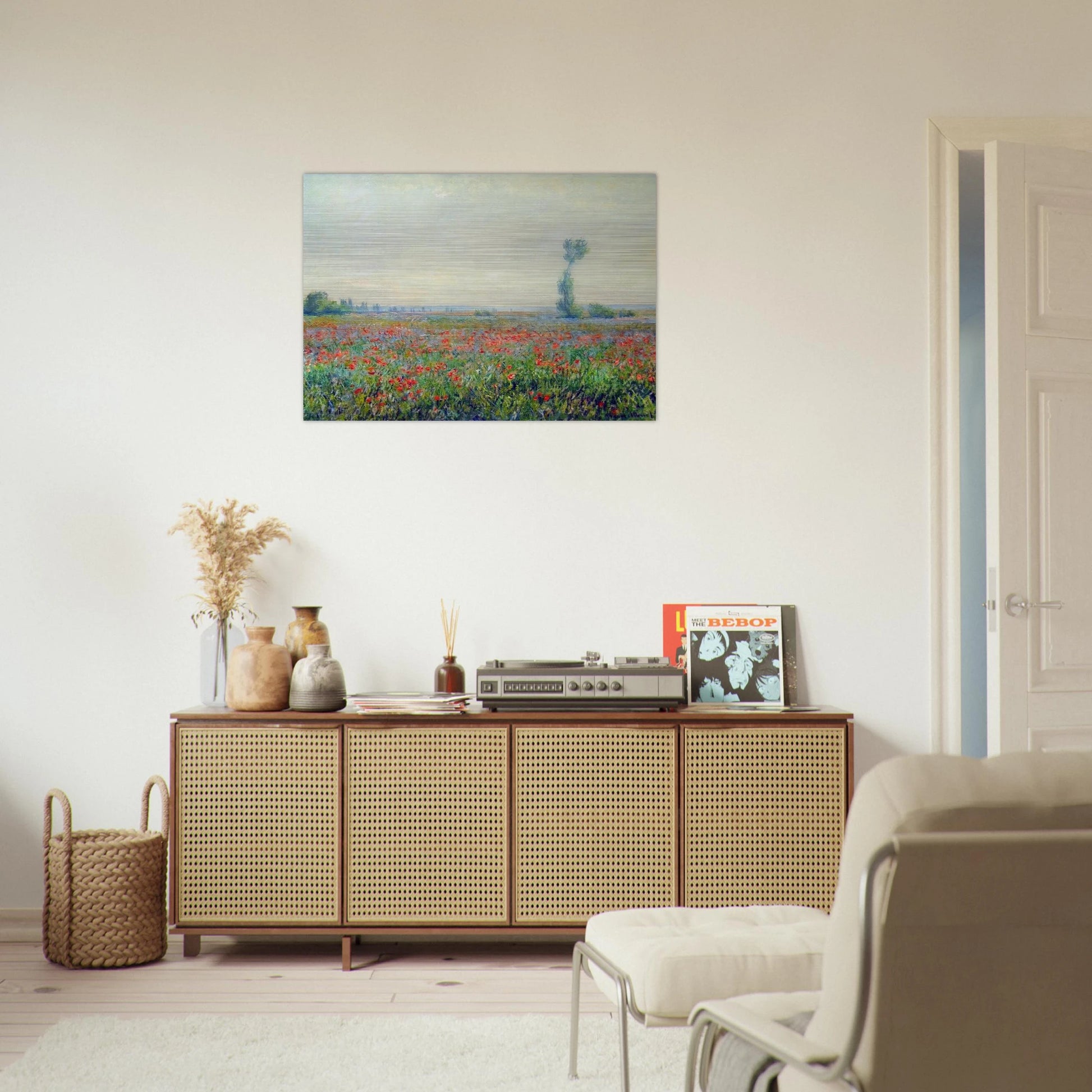 Poppy Field - claude monet Brushed Aluminum Print - 70x100 cm / 28x40 inches | claude monet Aluminum Print | claude monet Prints