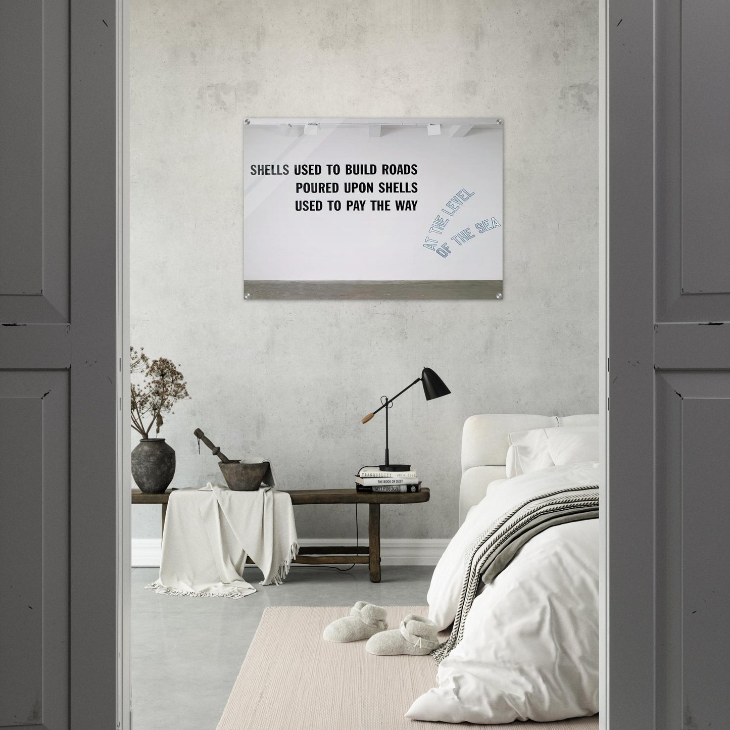 Shells Used to Build Roads... - 2008 - Lawrence Weiner Acrylic Print - 70x100 cm / 28x40″ inches