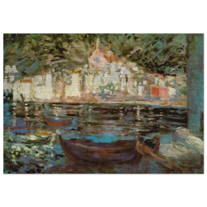 VIEW OF CADAQUES FROM PLAYA POAL - Salvador Dali Brushed Aluminum Print - 70x100 cm / 28x40 inches | Salvador Dali Aluminum Print | Salvador Dali Prints