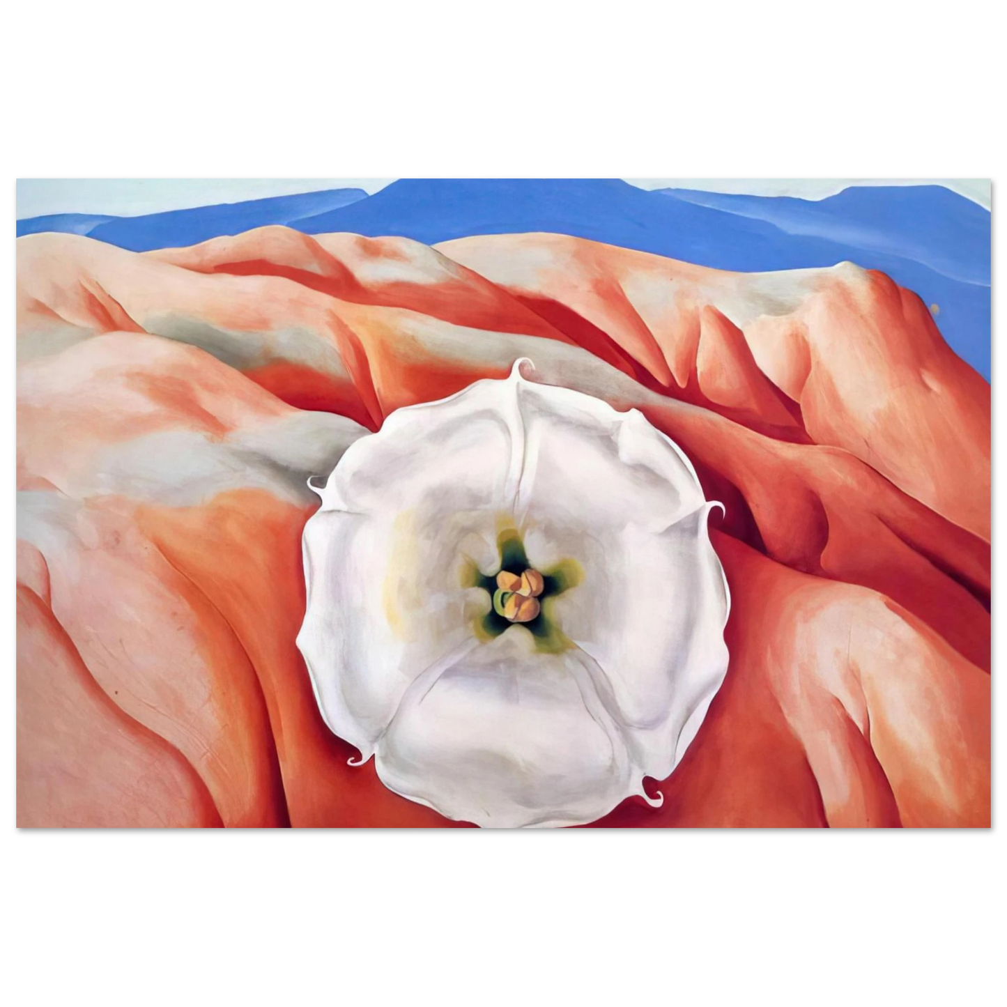 Georgia O'Keeffe - Red hills and white flower II Fine Art Poster
