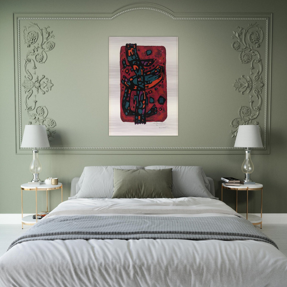 Living Flame - 1954 - Alfred Manessier Brushed Aluminum Print - 70x100 cm / 28x40 inches | Alfred Manessier Aluminum Print | Alfred Manessier Prints