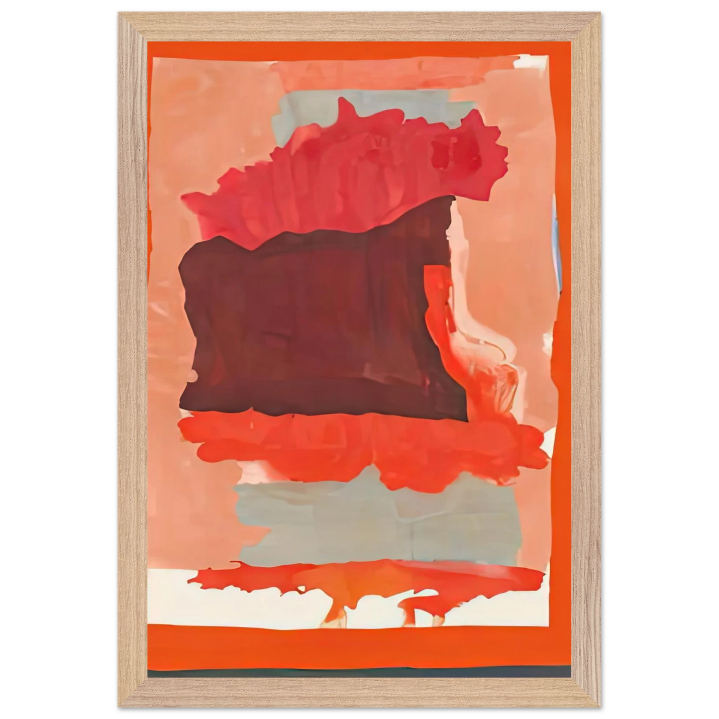 Helen Frankenthaler - Cape Orange, 1964- Wall Art - 60x80 cm / 24x32 inches - Premium Wooden Framed Poster With Fine Art Paper-canvas - White frame