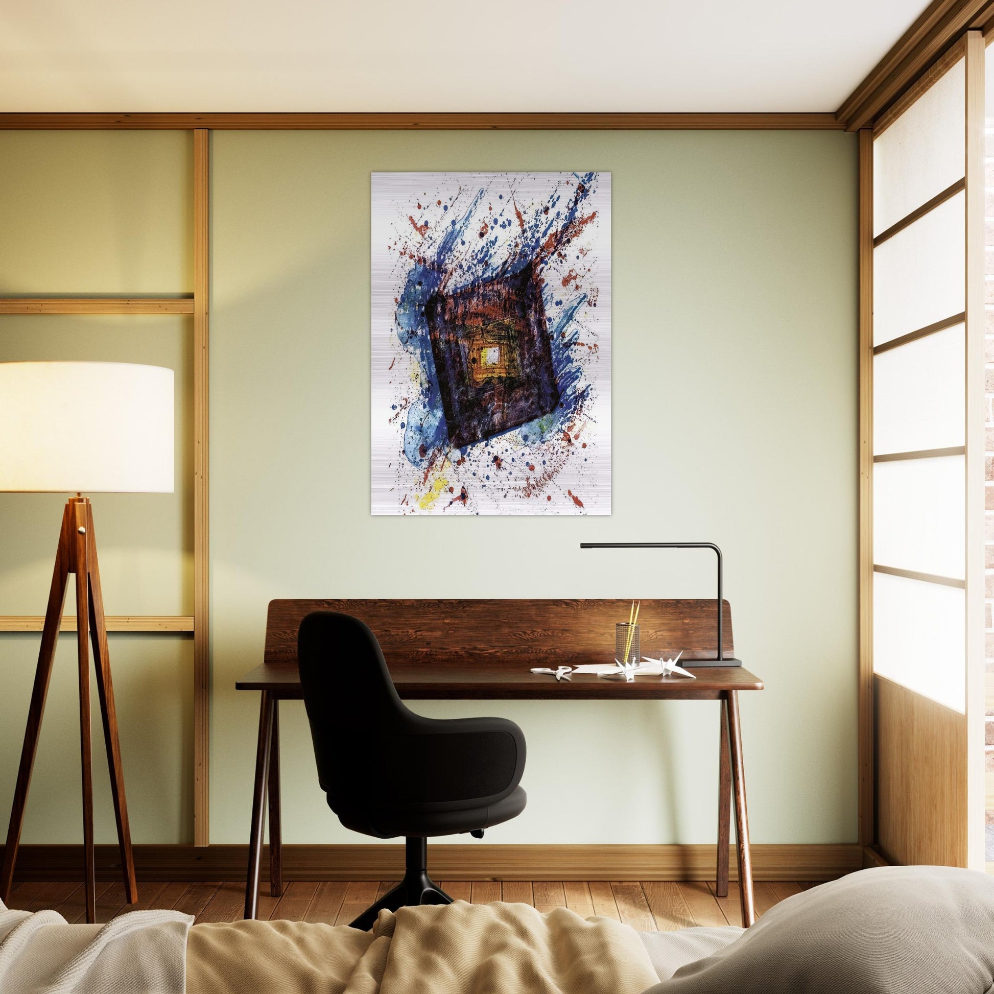 Falling Star  L. L249  - Sam Francis Brushed Aluminum Print - 70x100 cm / 28x40 inches | Sam Francis Aluminum Print | Sam Francis Prints