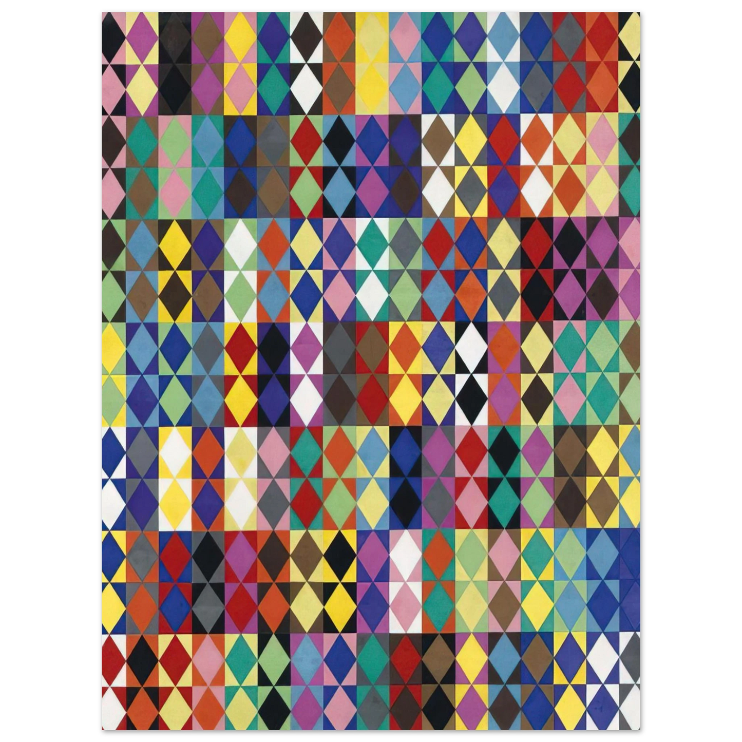 Dadamaino - 238 combinazioni cromatiche con 16 colori moltiplicati fra loro - 1969  75x100 cm / 30x40inches Fine Art Poster