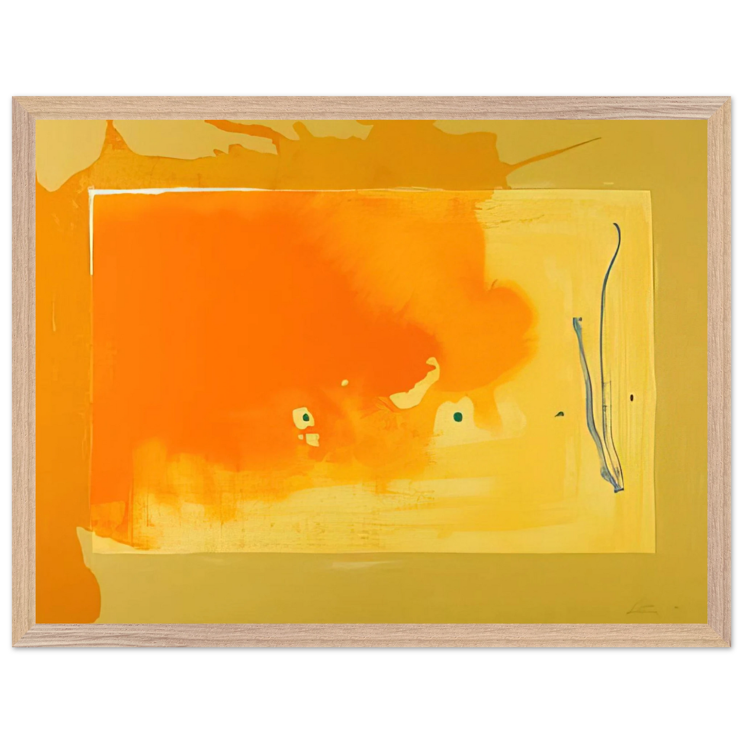 Helen Frankenthaler - Bilbao - 1998 Wall art - 15x20 cm / 6x8 inches - Premium Wooden Framed Poster With Fine Art Paper-canvas - Wood frame