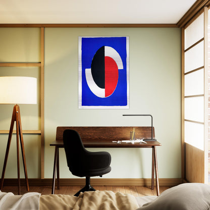 COMPOSITION RED BLUE BLACK WHITE - Sonia Delaunay Brushed Aluminum Print - 70x100 cm / 28x40 inches | Sonia Delaunay Aluminum Print | Sonia Delaunay Prints