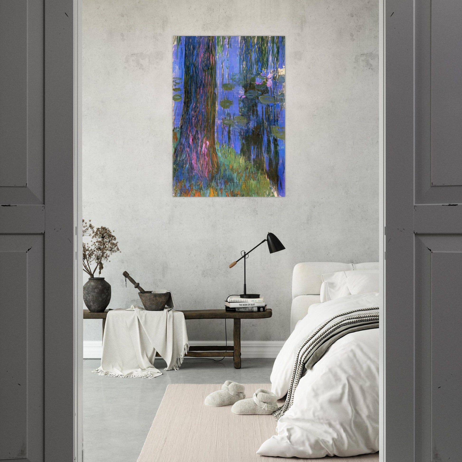 Weeping Willow and Water-Lily Pond - claude monet Brushed Aluminum Print - 70x100 cm / 28x40 inches | claude monet Aluminum Print | claude monet Prints