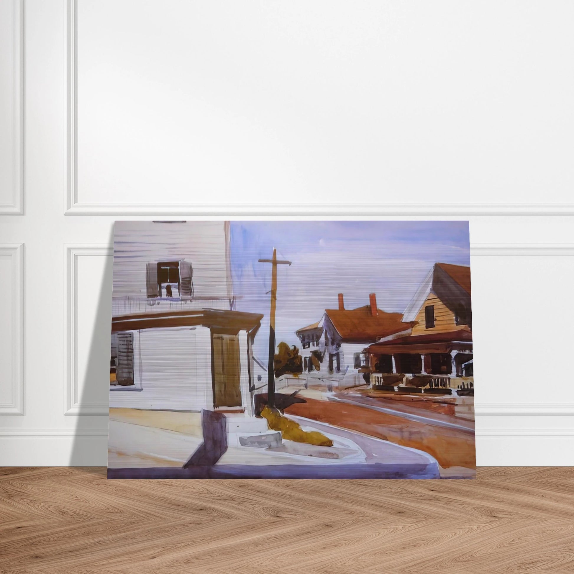 Street Corner - Edward Hopper Brushed Aluminum Print - 70x100 cm / 28x40 inches | Edward Hopper Aluminum Print | Edward Hopper Prints