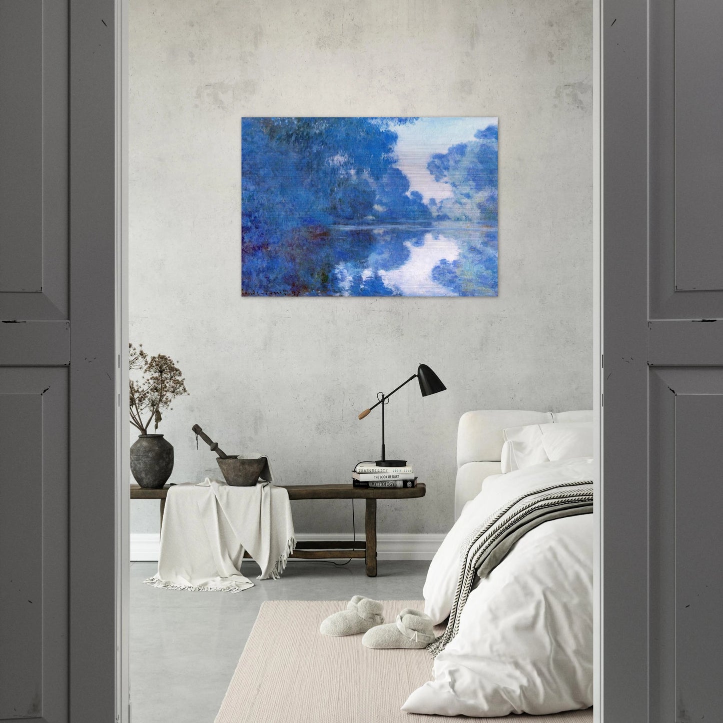 Morning on the Seine - claude monet Brushed Aluminum Print - 70x100 cm / 28x40 inches | claude monet Aluminum Print | claude monet Prints