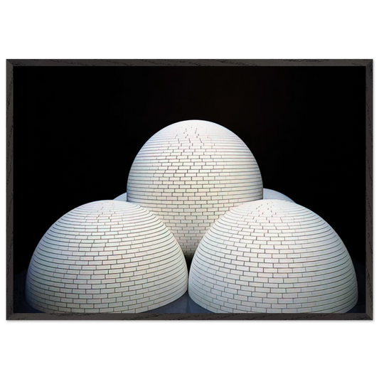 Model for Brick Structure four domes and a sphere - Sol LeWitt 70x100 cm / 28x40 inches Framed Art Print – Black Wooden Frame