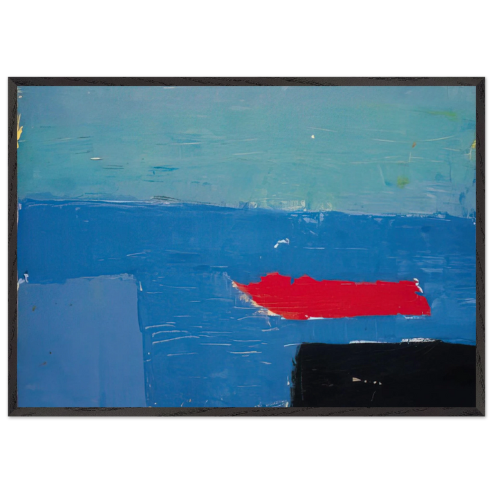 Bateau - Lyrical Abstraction - Nicolas de Stael 70x100 cm / 28x40 inches Framed Art Print – Black Wooden Frame
