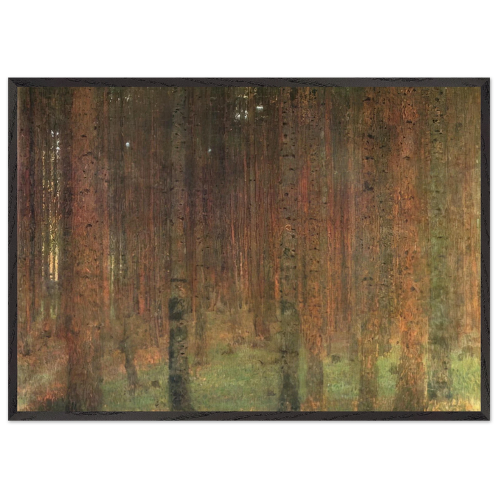 PINE FOREST II - Gustav Klimt 70x100 cm / 28x40 inches Framed Art Print – Black Wooden Frame