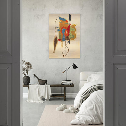 Blue Form in a Scene, 1961- - Helen Frankenthaler Brushed Aluminum Print - 70x100 cm / 28x40 inches | Helen Frankenthaler Aluminum Print | Helen Frankenthaler Prints