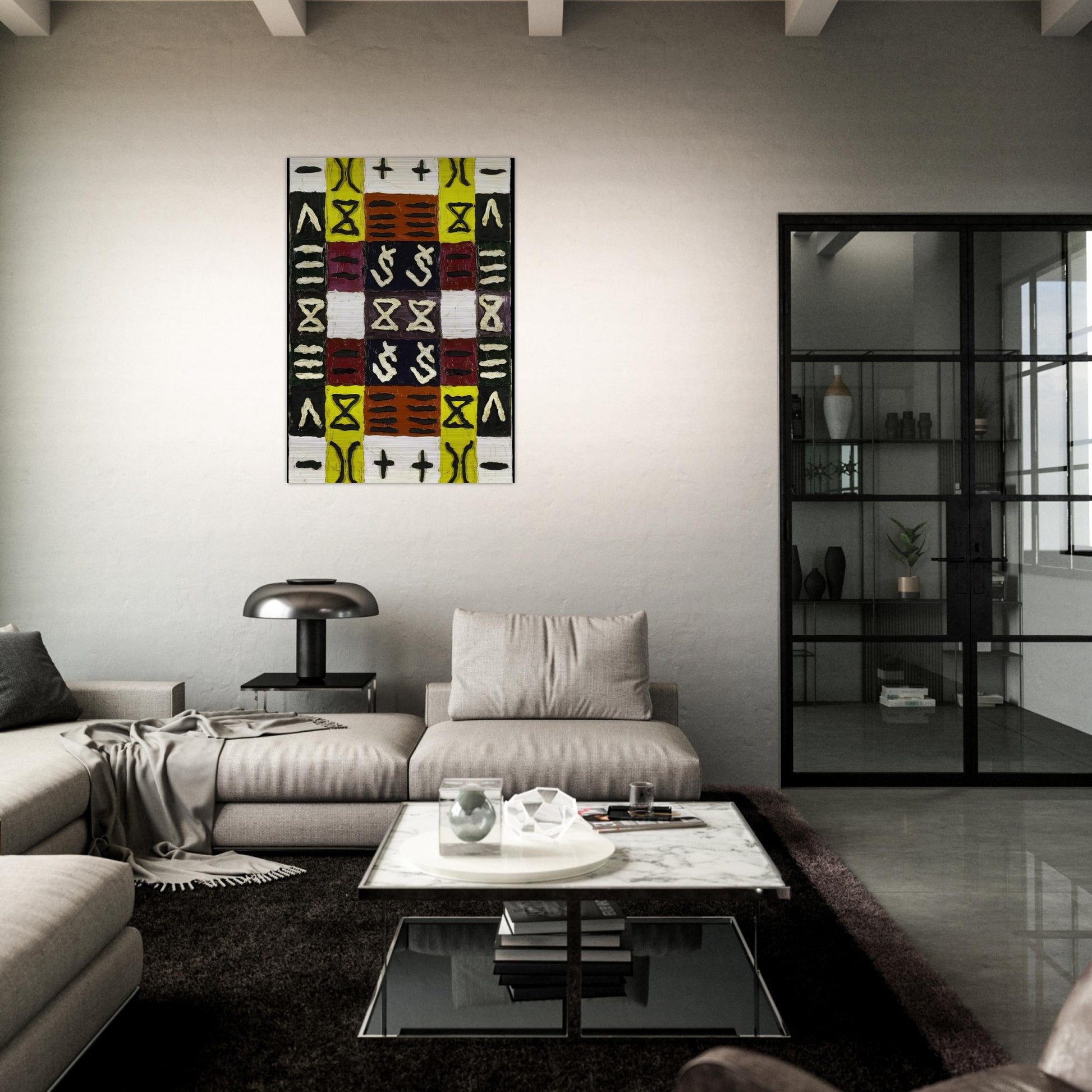 A Perfect Equal Area I - 1960 - Alfred Jensen Brushed Aluminum Print - 70x100 cm / 28x40 inches | Alfred Jensen Aluminum Print | Alfred Jensen Prints