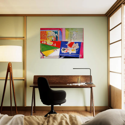Magenta and Blue - Hans Hofmann Brushed Aluminum Print - 70x100 cm / 28x40 inches | Hans Hofmann Aluminum Print | Hans Hofmann Prints