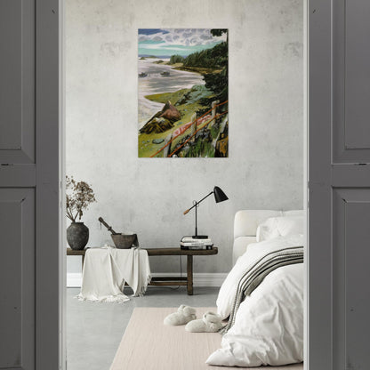 RED CABLES 1940 - Fairfield Porter Brushed Aluminum Print - 70x100 cm / 28x40 inches | Fairfield Porter Aluminum Print | Fairfield Porter Prints