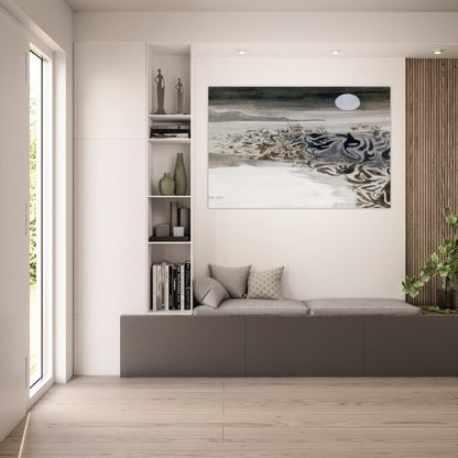 Coastal landscape - 1973 - Mary Fedden Art Prints - 100x150 cm / 40x60″ inches | Mary Fedden Poster | Mary Fedden Prints