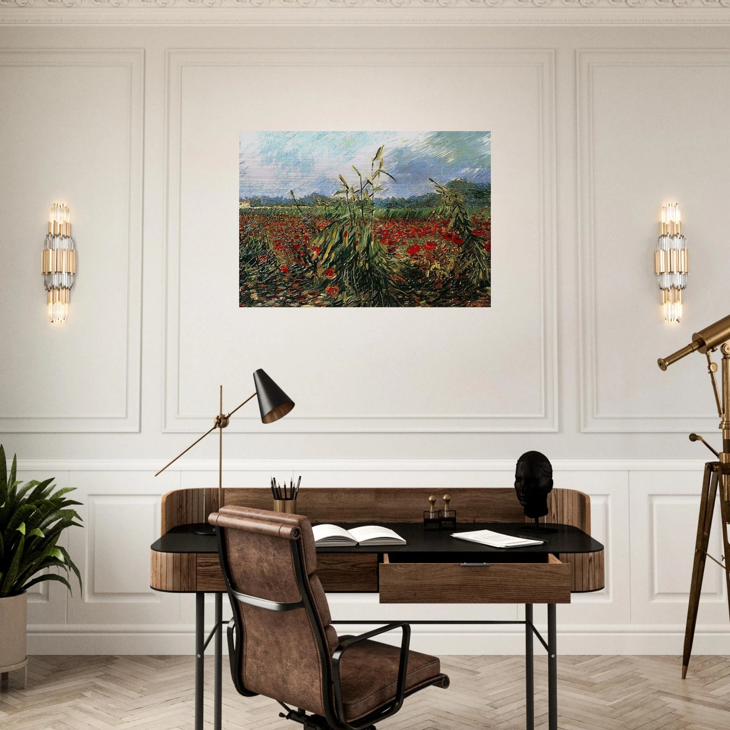 Green Ears of Wheat - Vincent van Gogh Brushed Aluminum Print - 70x100 cm / 28x40 inches | Vincent van Gogh Aluminum Print | Vincent van Gogh Prints